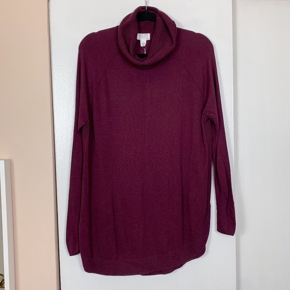Caslon Maroon Turtleneck Cape Sweater - Picture 1 of 5